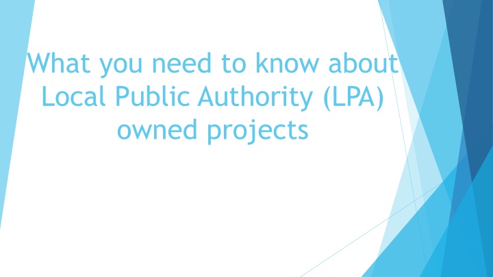 Local Public Authority-Owned Projects