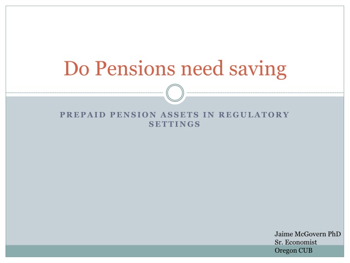 Analysis of Prepaid Pension Assets in Oregon Regulatory Settings