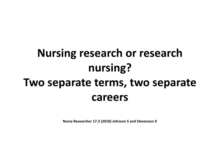 Nursing Research Careers and Opportunities in the UK