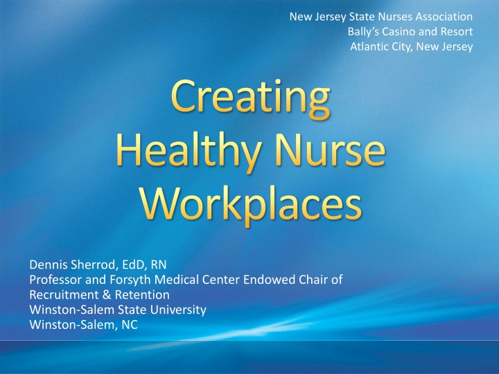 Promoting Nurse Wellbeing and Safety in Healthcare Environments
