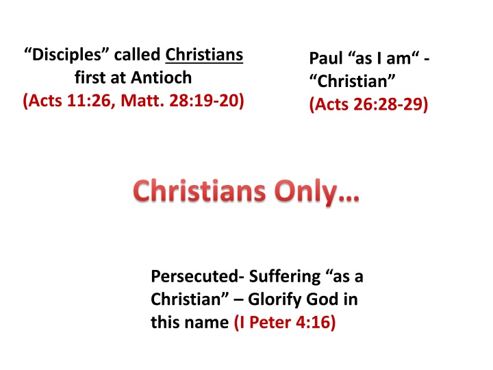 The Requirement to be a Christian
