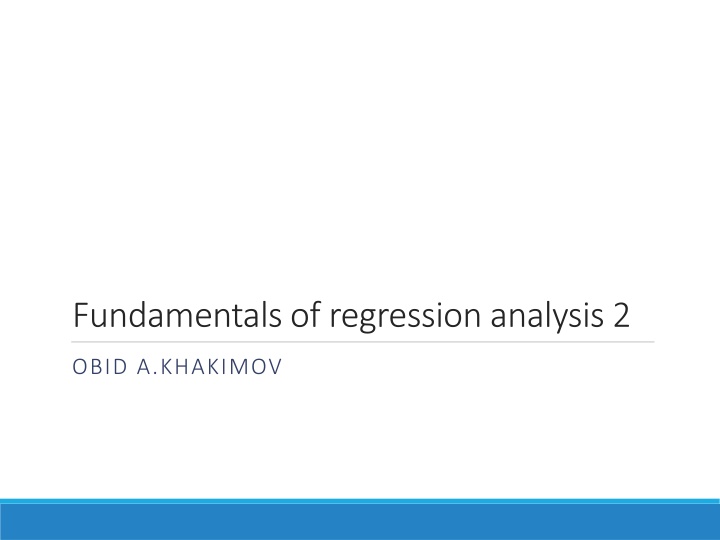 Regression Analysis Methods and Tests Overview
