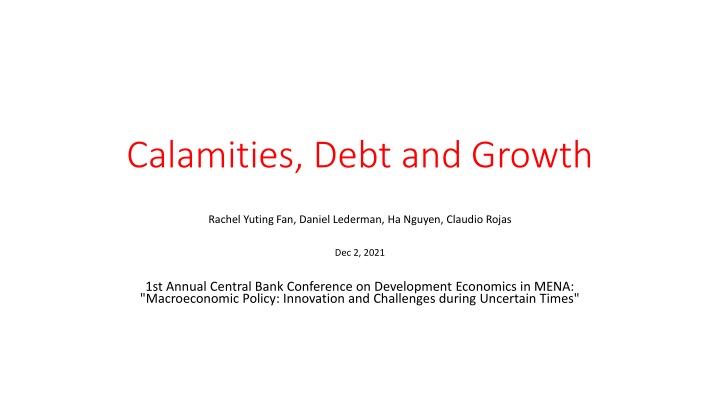 Public Debt and Economic Growth in Developing Countries Amid Calamities
