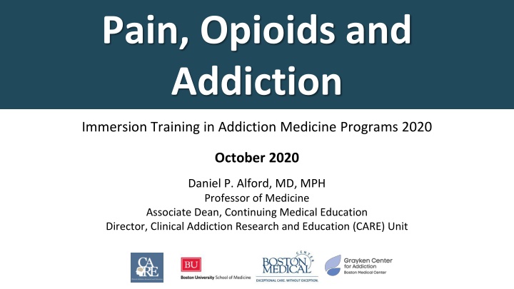 Chronic Pain, Opioids, and Addiction in Medicine