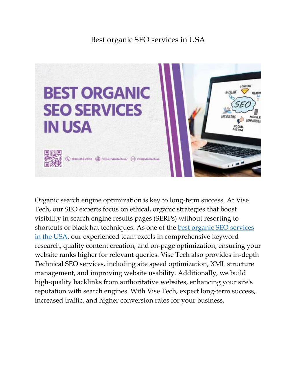 best organic seo services in usa l.w