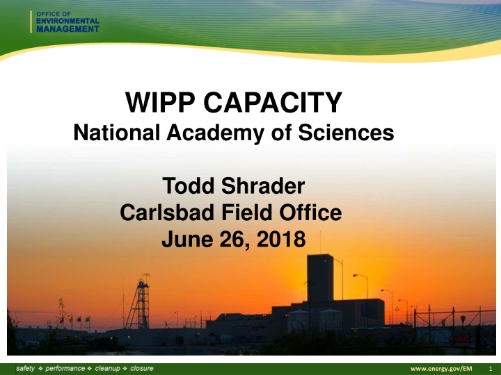 WIPP Waste Disposal Capacity Overview