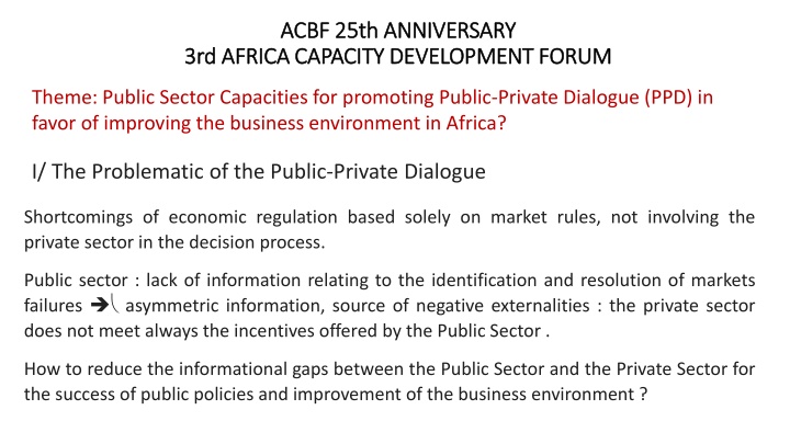 Enhancing Public-Private Dialogue for Development in Africa
