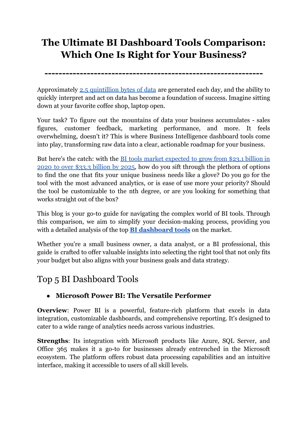 the ultimate bi dashboard tools comparison which l.w