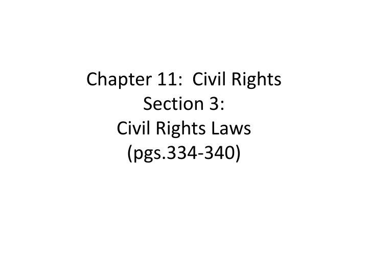 Overview of Civil Rights Movement and Key Federal Laws