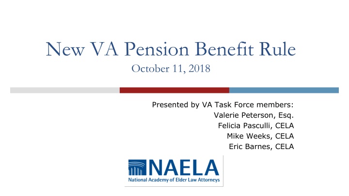 The New VA Pension Benefit Rule of October 11, 2018