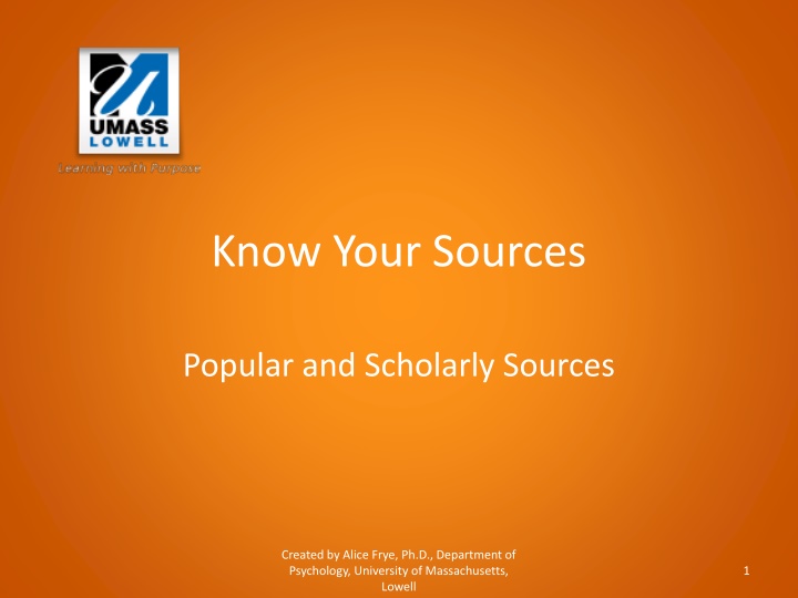 The Importance of Sources in Psychology