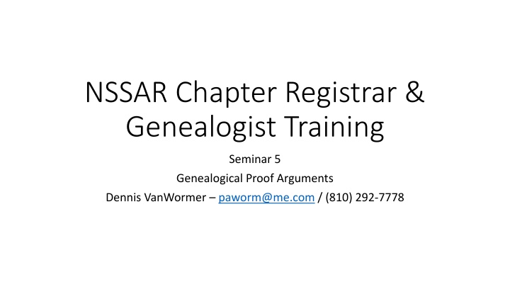 Genealogical Proof Arguments and SAR Standard of Proof