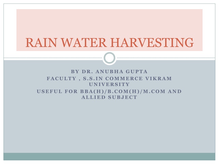 Importance of Rain Water Harvesting and Its Benefits