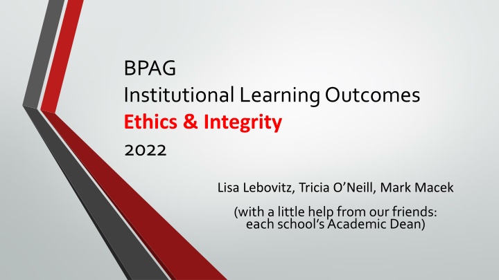 Ethics and Integrity in Educational Institutional Learning Outcomes