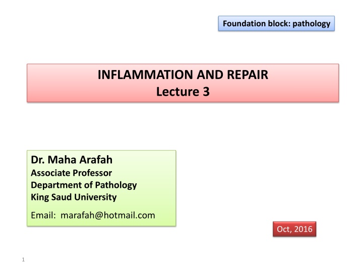 The Outcomes and Patterns of Inflammation in Pathology