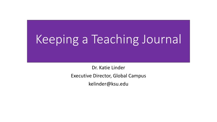 Enhancing Teaching Through the Power of Journaling