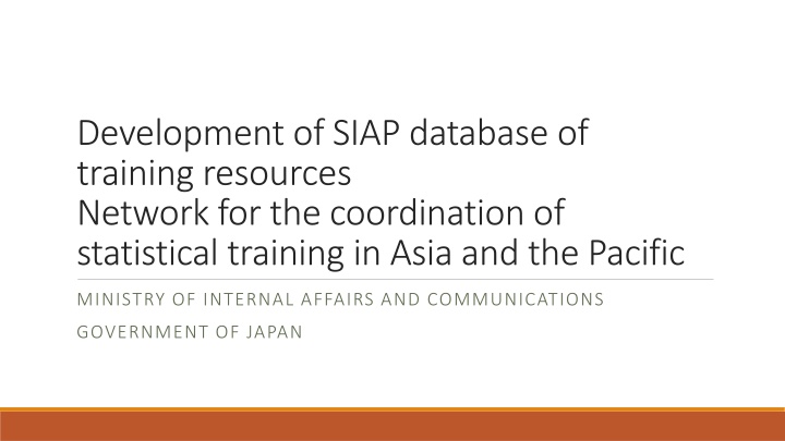 Development of Statistical Training Resource Database for Asia-Pacific by SIAP