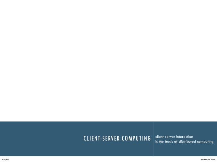 Client-Server Computing in Distributed Systems