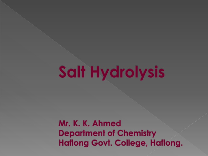 Salt Hydrolysis in Chemistry