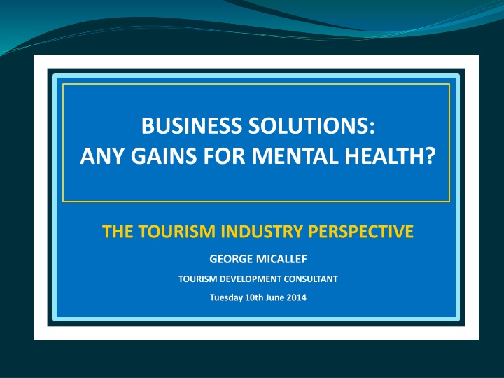 Challenges and Strategies in Tourism Development: A Mental Health Perspective
