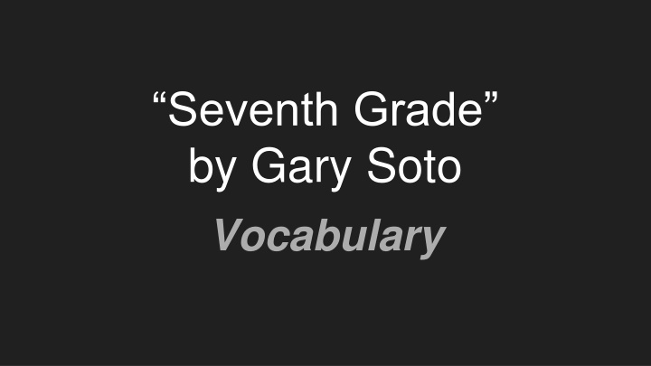 Vocabulary Study Guide for 