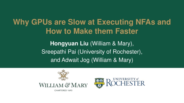 GPU Performance for NFA Processing