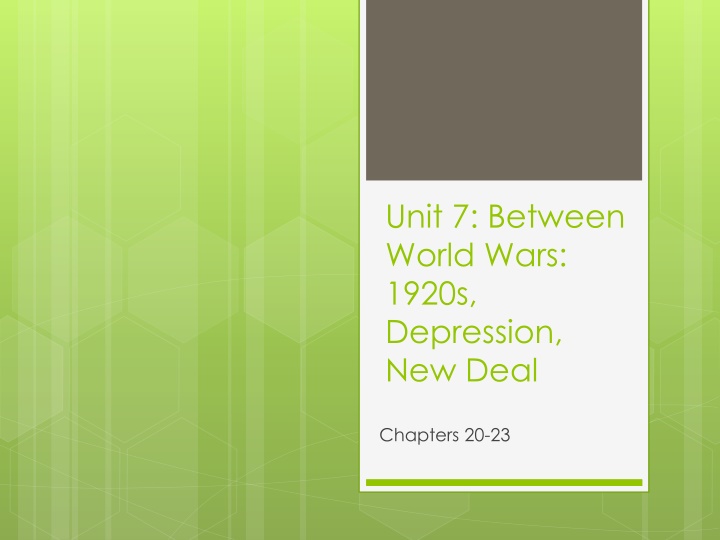Between World Wars: 1920s, Depression, New Deal Recap