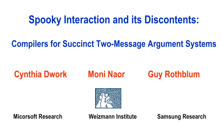 Innovations in Succinct Two-Message Argument Systems