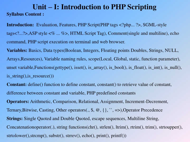 PHP Scripting Essentials: From Basics to Advanced Concepts