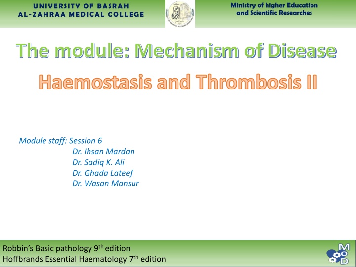 Embolism and Venous Thrombosis in Mechanism of Disease
