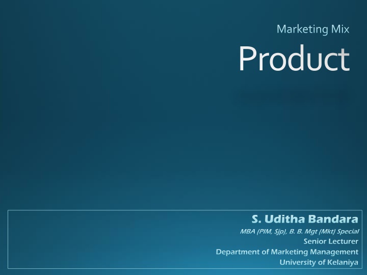Marketing Mix Entities and Product Offerings