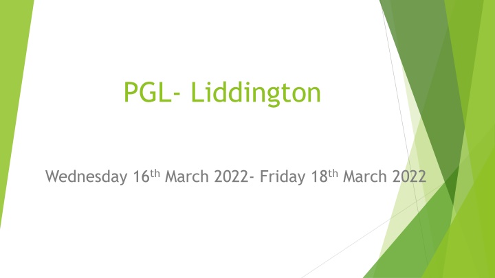 PGL Liddington Adventure: Information & Payment Schedule