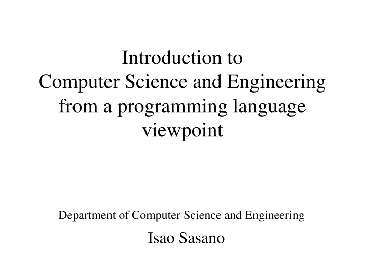 Overview of Computer Science: From Analog to Digital Computing