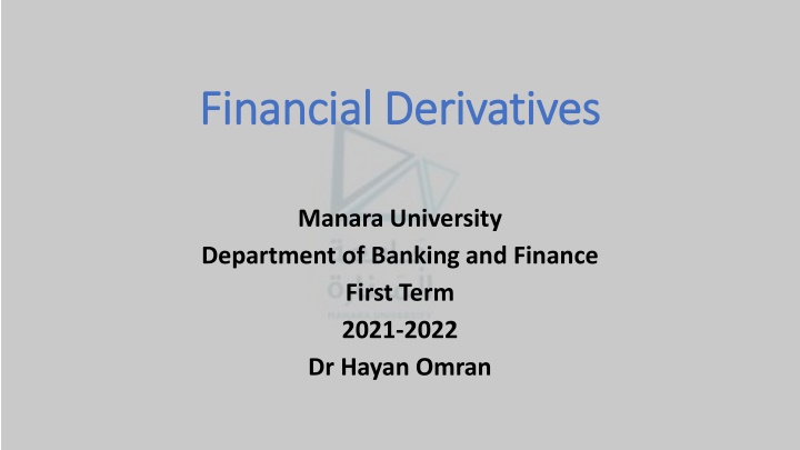 Financial Derivatives: An Overview of Forward Contracts, Futures, Options, Swaps, and Credit Derivatives