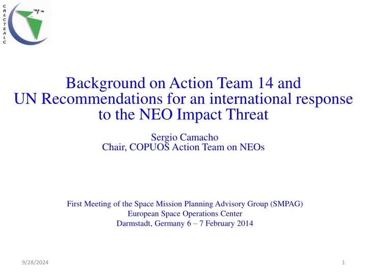 International Response to NEO Impact Threat: UN Recommendations