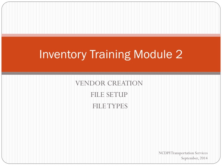 Vendor Sources for Transportation Inventory and Supplies
