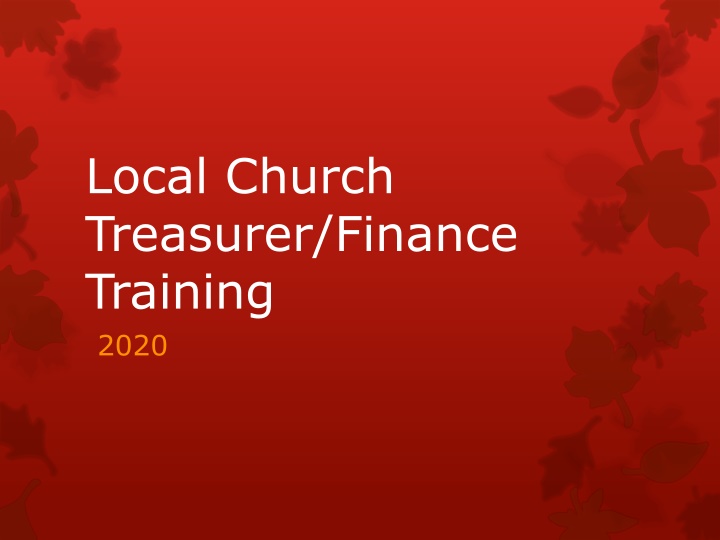 Local Church Treasurer & Finance Training Highlights 2020