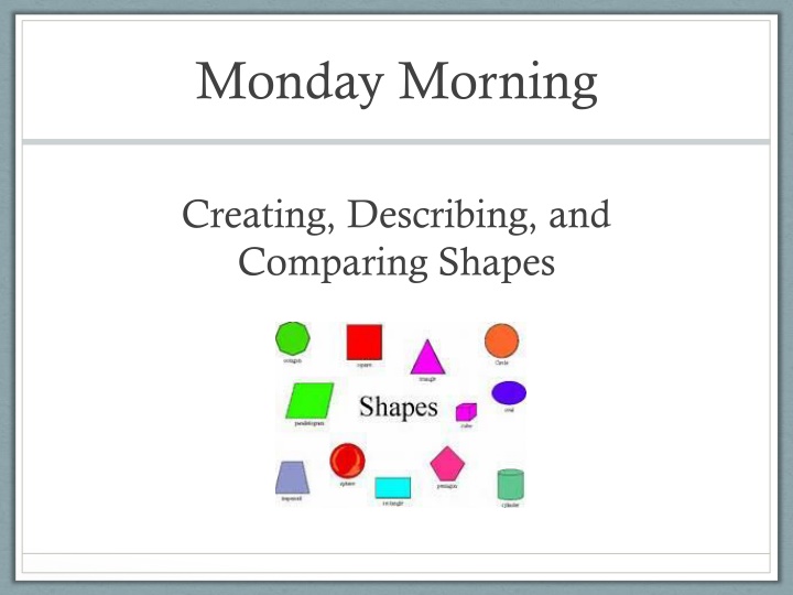 Geometry and Shape Learning Through Visual Resources