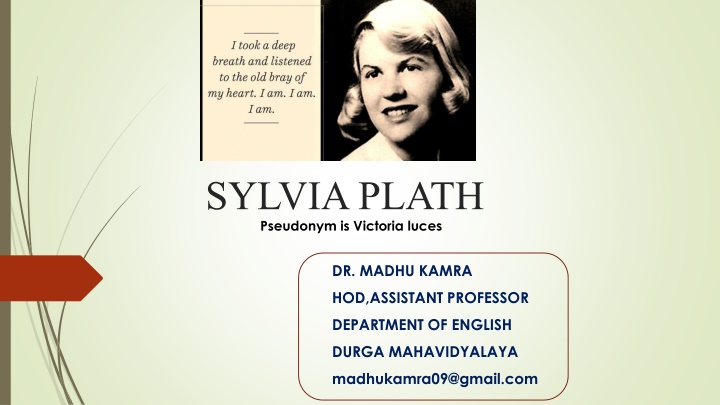 Analysis of Sylvia Plath's Poem 