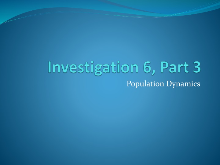 Population Dynamics in Ecosystems