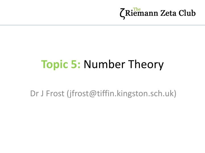Number Theory with Dr. J. Frost