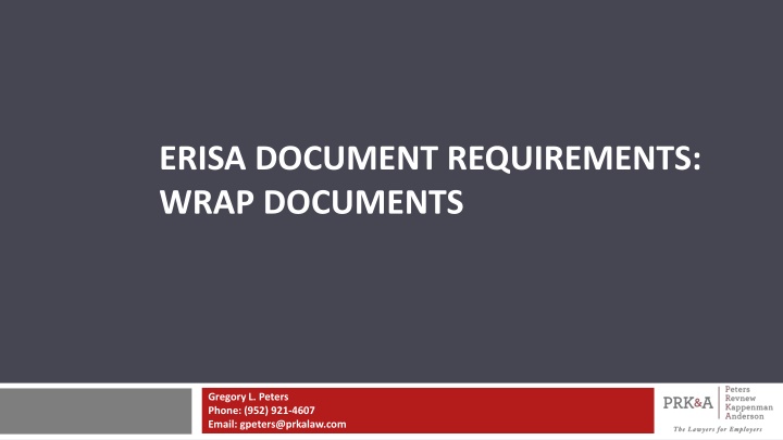 ERISA Document Requirements and Wrap Documents