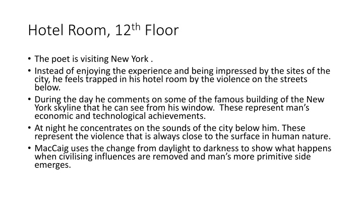 Themes of Urban Life in Selected Poems