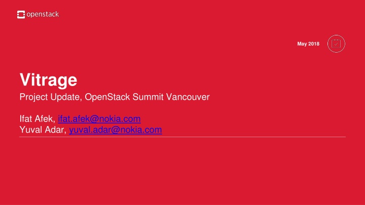 Update on Vitrage Project at OpenStack Summit Vancouver