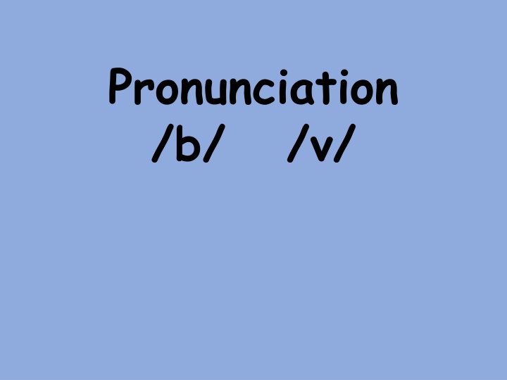 Pronunciation Practice for /b/ and /v/ Sounds