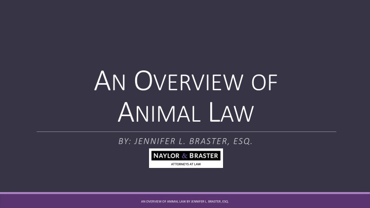 A Comprehensive Overview of Animal Law by Jennifer L. Braster, Esq.