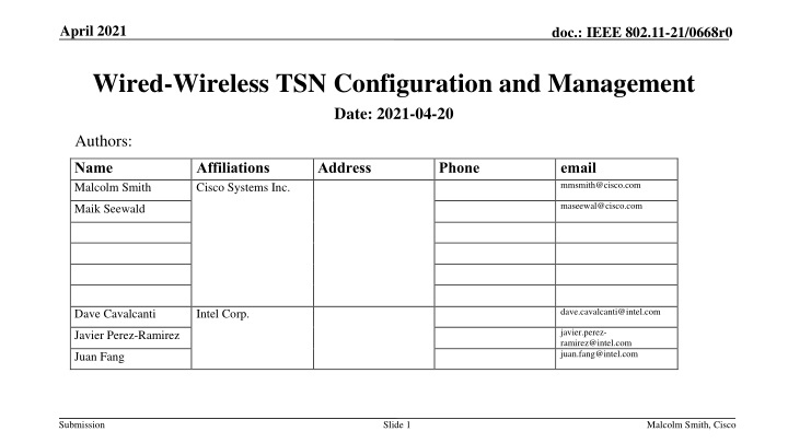 Challenges and Solutions in Wired-Wireless TSN Configuration
