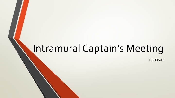 Intramural Putt-Putt Captain's Meeting Information