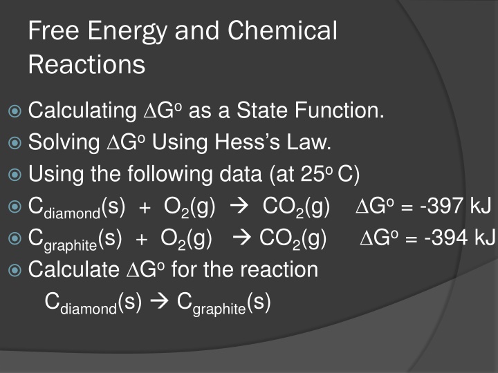 Free Energy and Chemical Reactions
