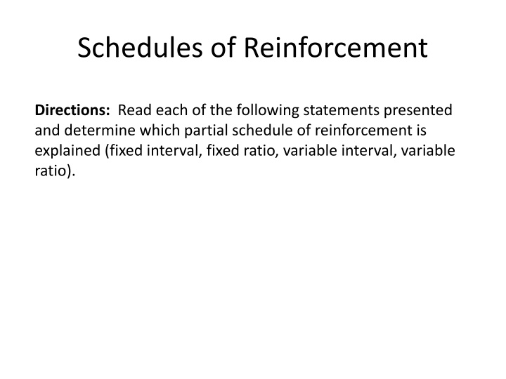 Schedules of Reinforcement